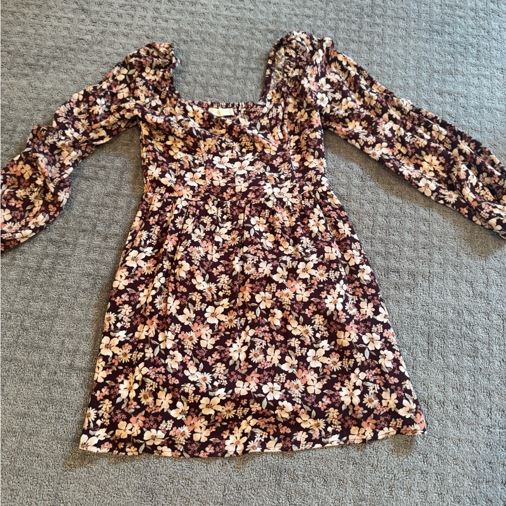 Altar'd State Floral Women’s Dress - Pink and Cream